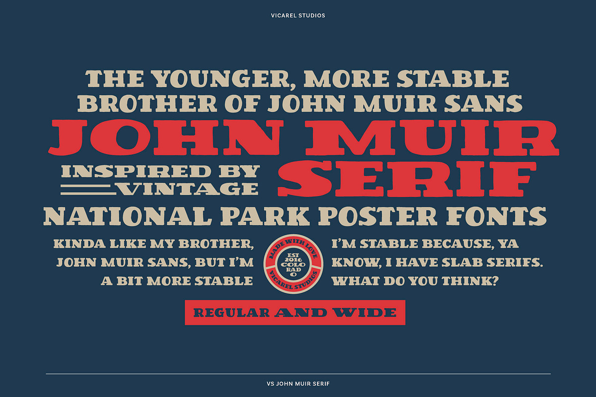 VS John Muir Serif Vintage Font, a Slab Serif Font by Vicarel Studios (Photo 2 of 12)