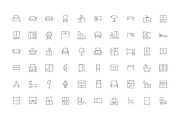100 Furniture Hand Drawn Doodle Icon, an Outline Icon by Creative Stall (Thumbnail 2 of 3)