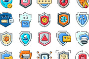 Cyber security shield icons for, an Object Graphic by pikepicture (Thumbnail 3 of 3)