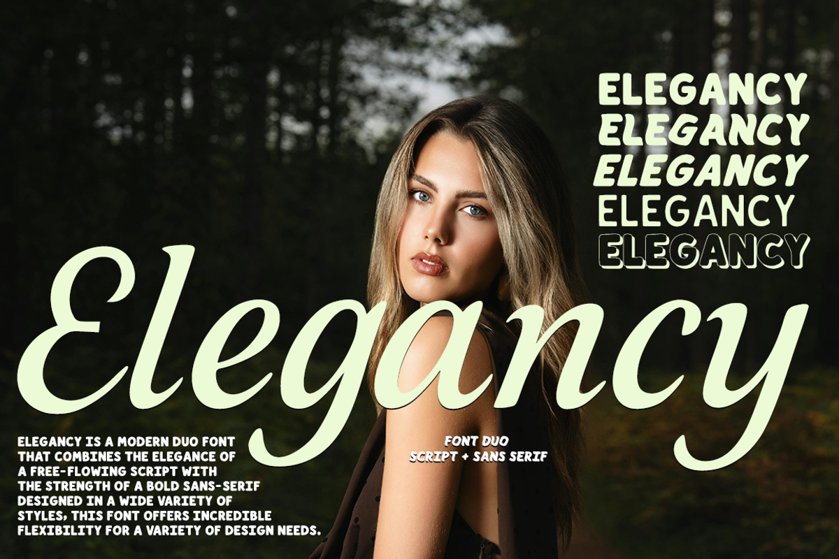 Elegancy font duo, a Script Font by cocodesign (Photo 1 of 9)