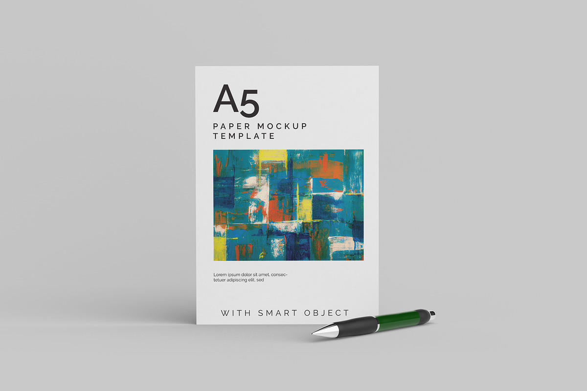 A5 Paper Mockup Template, a Print Template by ianmikraz