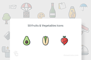 50 Fruits & Vegetables Color Icon, an Icon by Those Icons (Thumbnail 1 of 2)