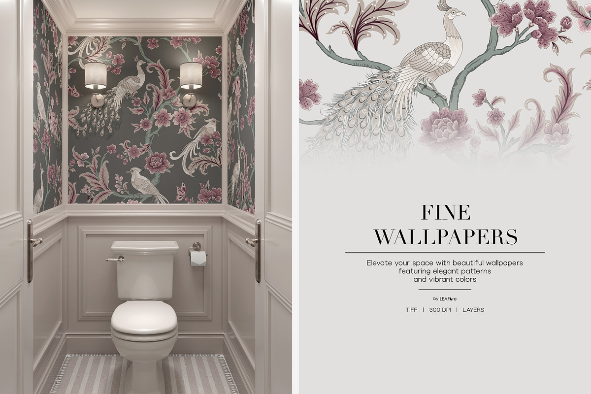 Botanical Chinoiserie Patterns, a Pattern Graphic by LEAFure (Photo 4 of 13)