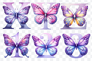 Butterfly Purple Alphabet and Number, a Symbol Font by Bubble Pixel (Thumbnail 8 of 9)