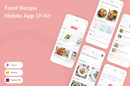 Food Recipe Mobile App UI Kit, an UI Kit Template by Betush