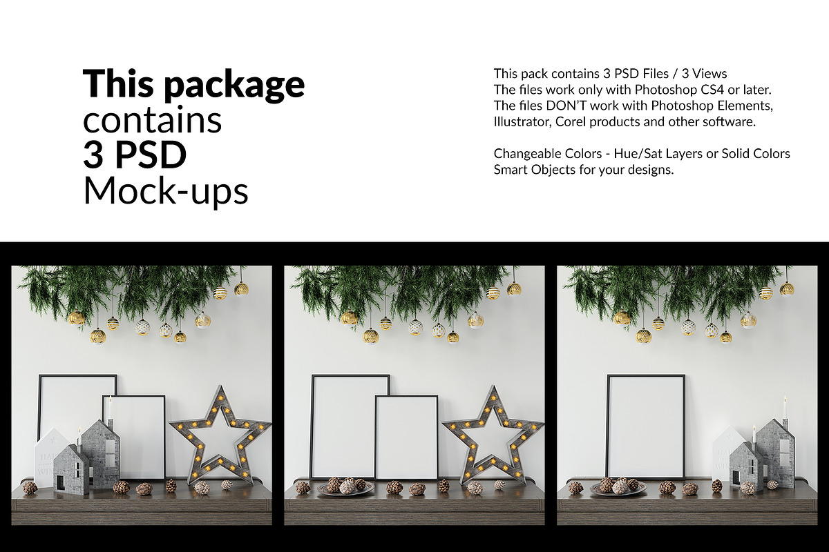 Christmas Frames & Wallpaper Mockups, a Product Mockup by mock-ups (Photo 2 of 16)