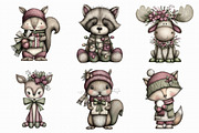 Whimsical Christmas Animals Clipart, an Illustration by Libby Wishes (Thumbnail 5 of 7)
