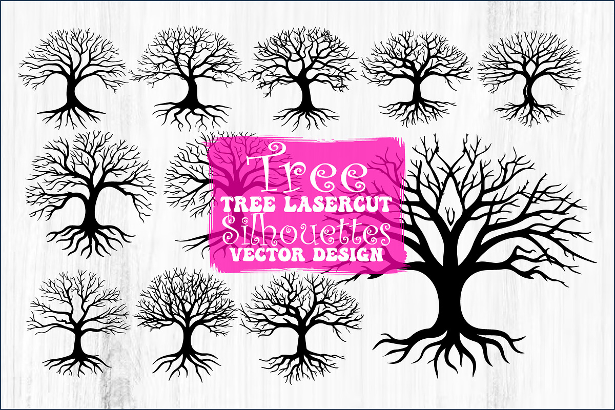 Laser Cut Tree Silhouettes Bundle, a Graphic by Designs_River (Photo 1 of 11)