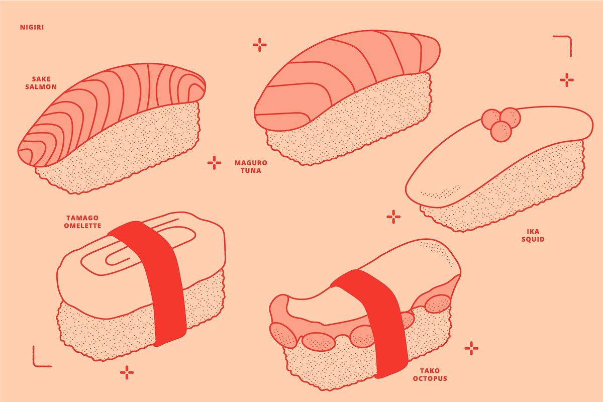 Sushi Vector Food Illustrations, a Food Illustration by TheFoodAtlas (Photo 4 of 15)