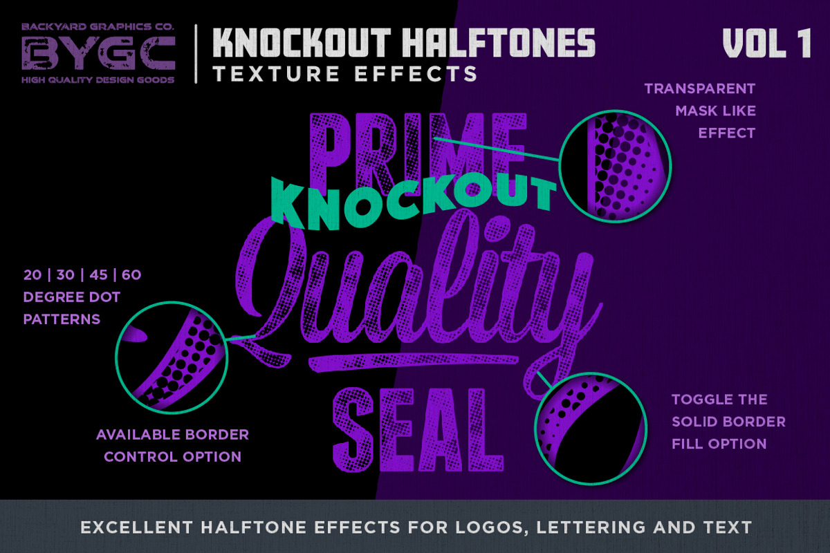 Halftone Textures for Photoshop, a Texture Graphic by BackYard Graphics Co. (Photo 2 of 7)