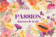 PASSION Flowers & Tropic Fruit, an Illustration by Catch the Dream Art (Thumbnail 1 of 16)