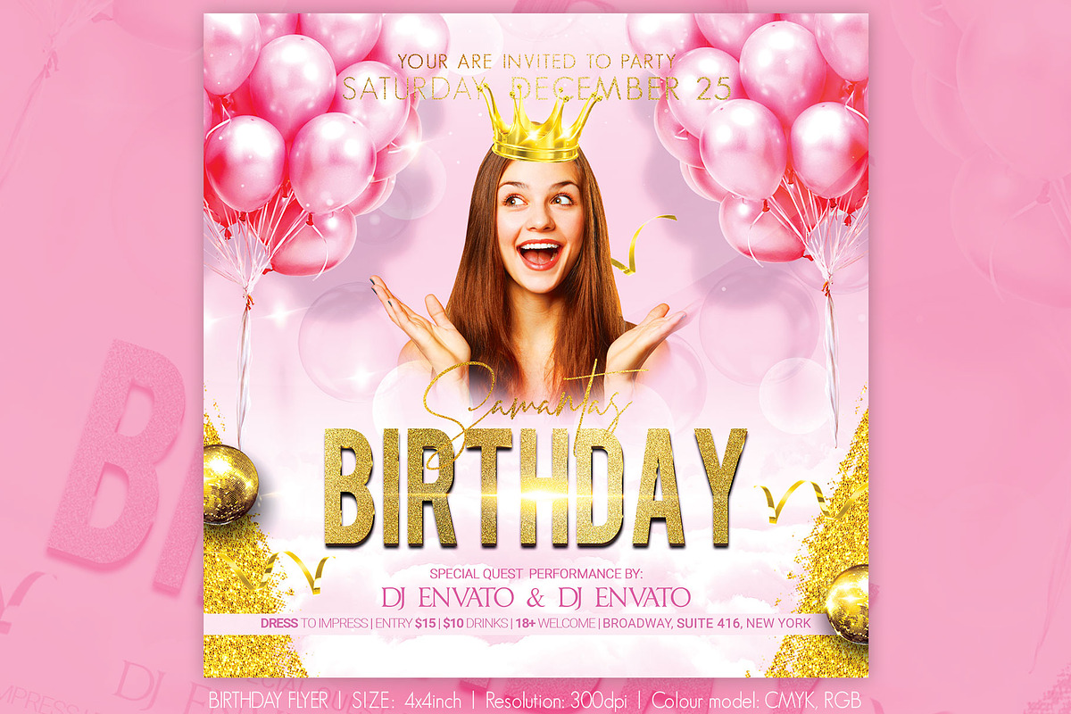 Birthday Flyer, a Flyer Template by Artolus (Photo 1 of 2)