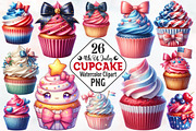 4th Of July Coquette Cupcake Sublima, a Seasonal Illustration by RobertsArt (Thumbnail 1 of 7)