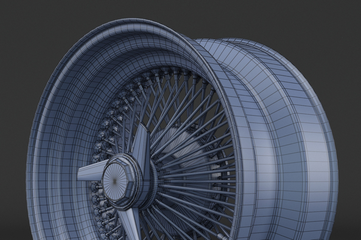 100 Spoke Wire Wheel Rim, a Cars & Vehicle 3D Model by Alartimodels (Photo 8 of 15)
