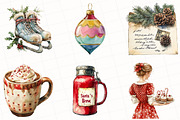 Vintage Christmas Clipart, an Illustration by OK Design (Thumbnail 4 of 5)