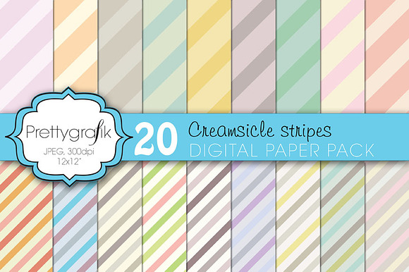 pastel stripes digital paper preview 2