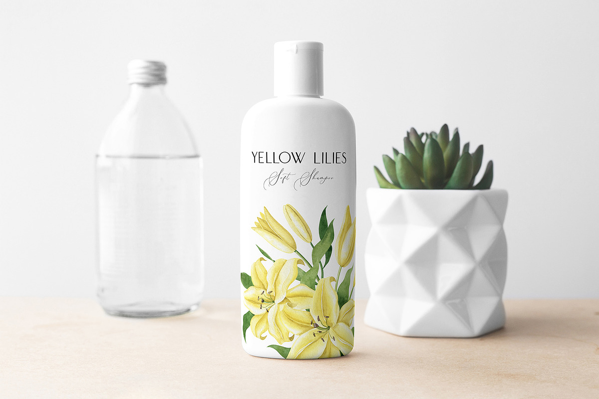 Yellow Lilies Watercolor Set, a Texture Illustration by Natalia Fedorova (Photo 10 of 10)