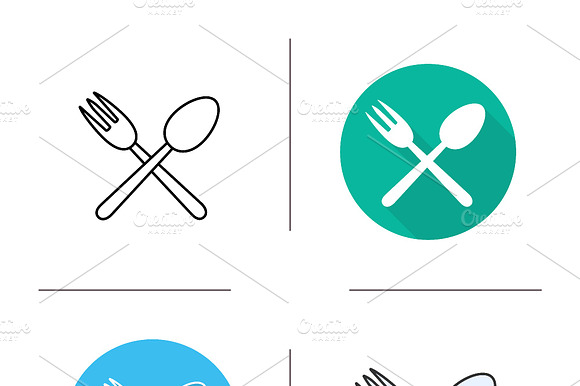 Spoon And Fork Icons. Vector
