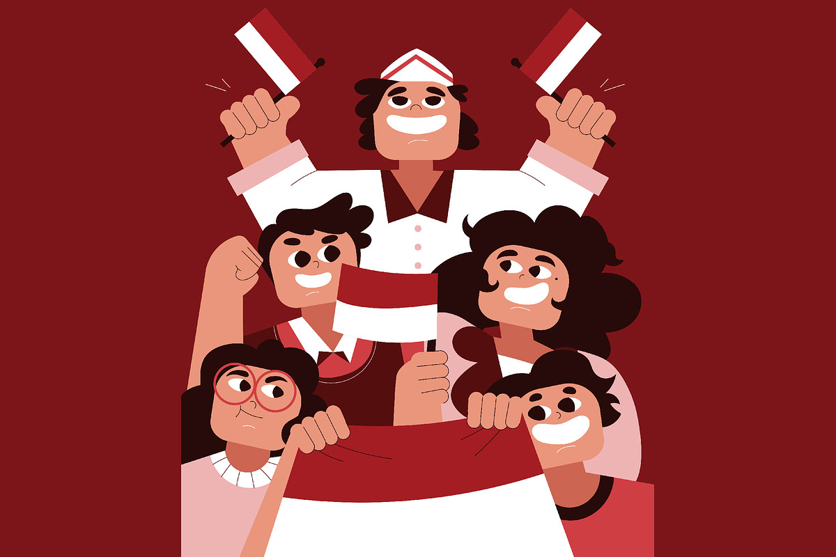 Red Flat 17 August Illustration, a Person Illustration by graphicook