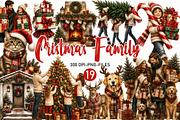 Christmas Family Clipart Bundle, a Seasonal Illustration by Designworld (Thumbnail 1 of 5)