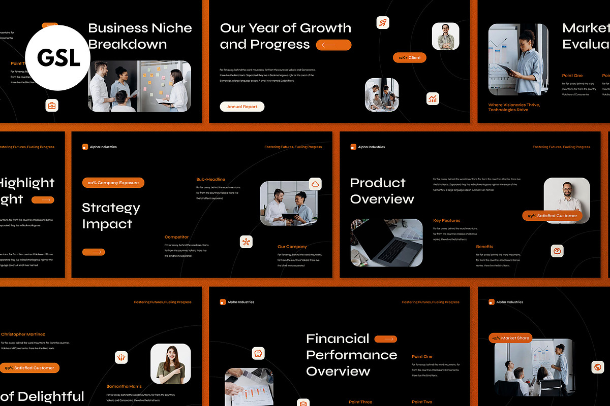 Black Annual Report Google Slide, a Presentation Template by graphicook (Photo 1 of 4)