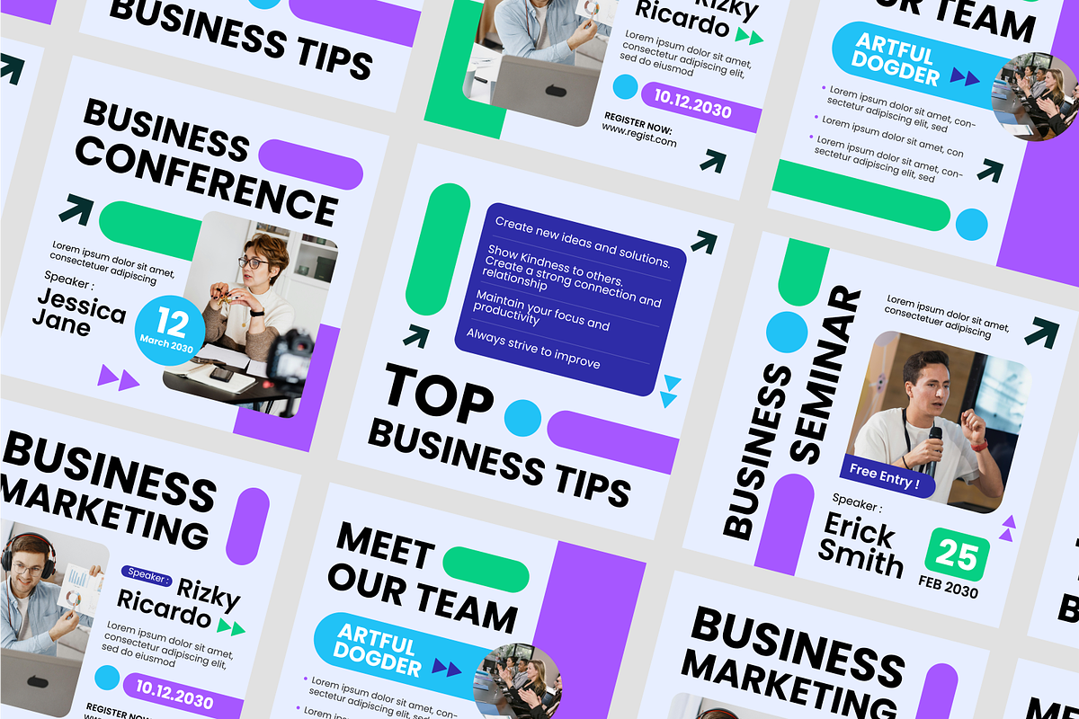 Seminar Business Feed Instagram Post, a Social Media Template by SquidPixey (Photo 6 of 6)
