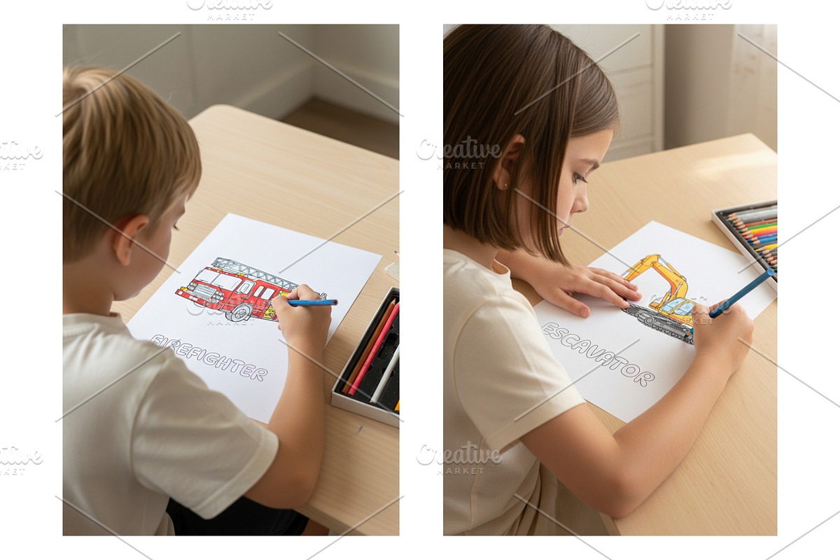 Vehicle Transportation Coloring Page, a Transportation Illustration by Ted-sign (Photo 2 of 3)