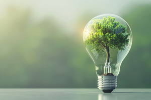 A vibrant green tree is planted with, a Photo by Tanuart