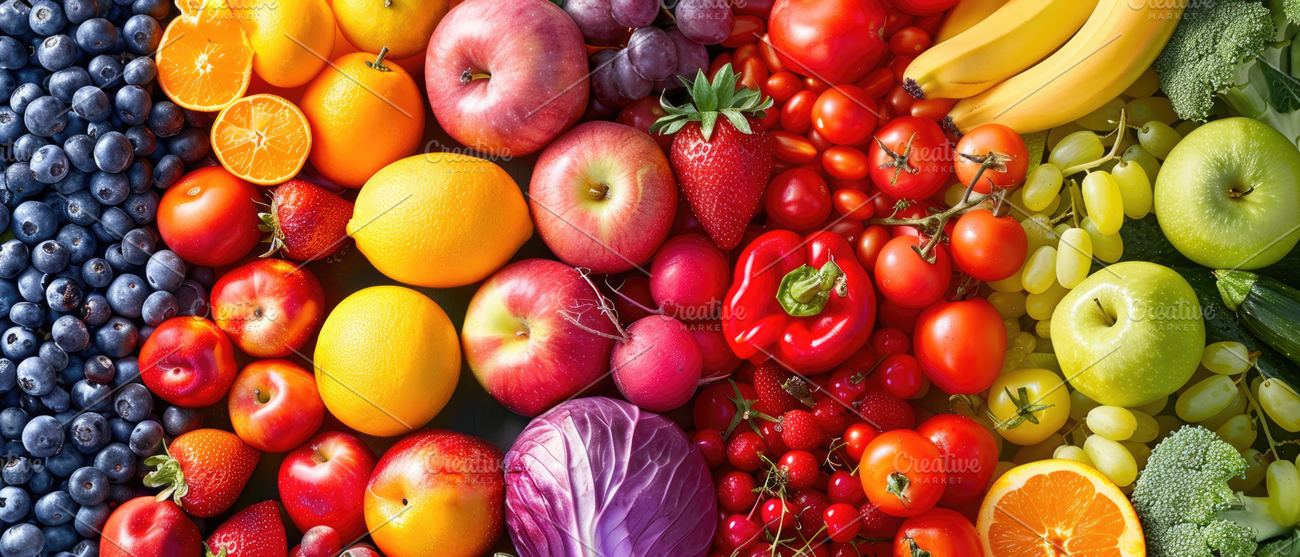 A vibrant display of fresh produce a, a Photo by LOGOCREATIVE