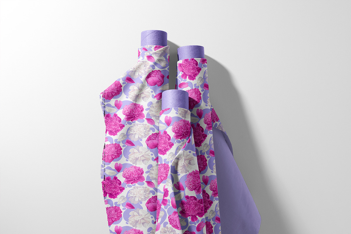 Peonies & Colored Splashes, a Pattern Graphic by MarynaPetrovska (Photo 4 of 11)