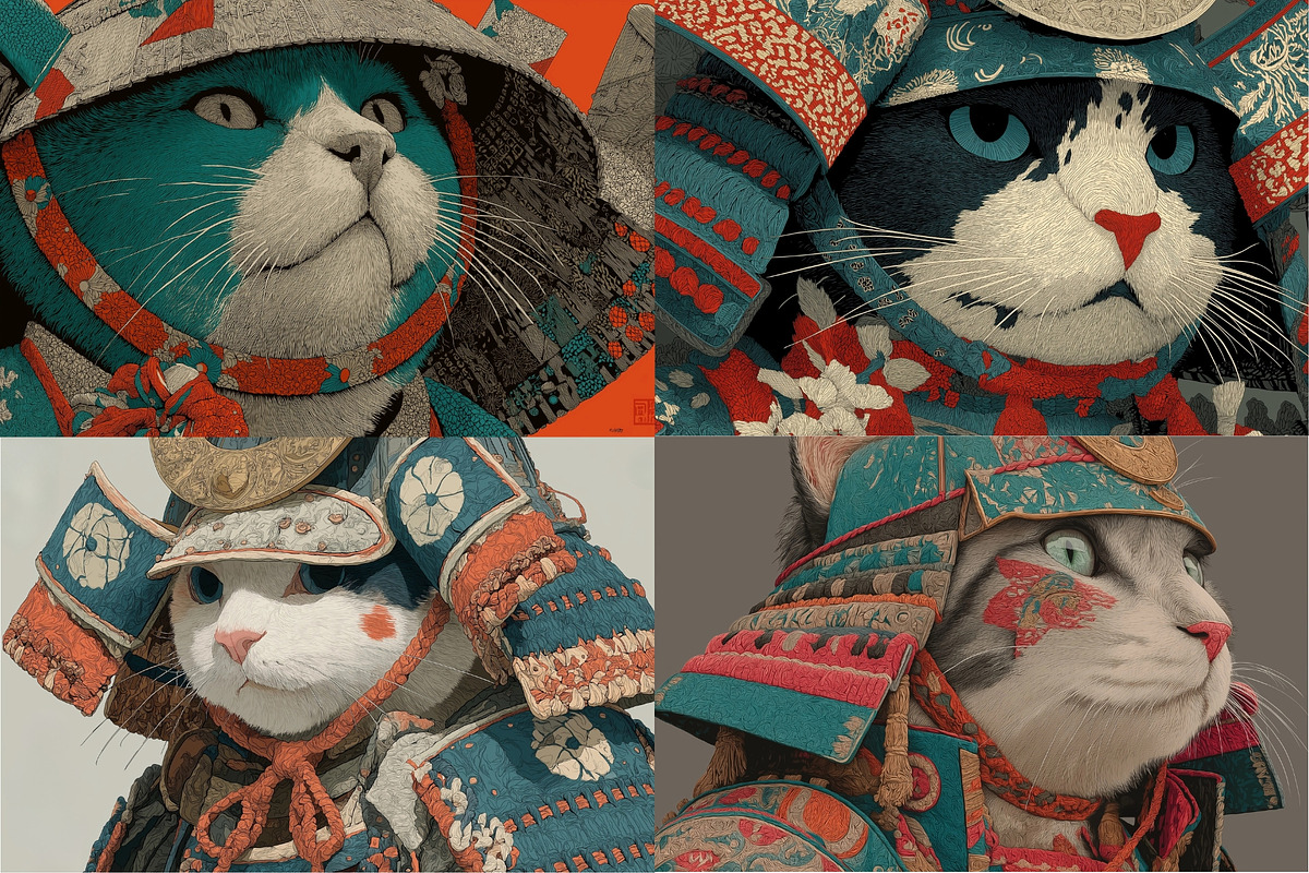 40 Samurai Cat Illustrations, an Animal Illustration by HipFonts (Photo 9 of 11)