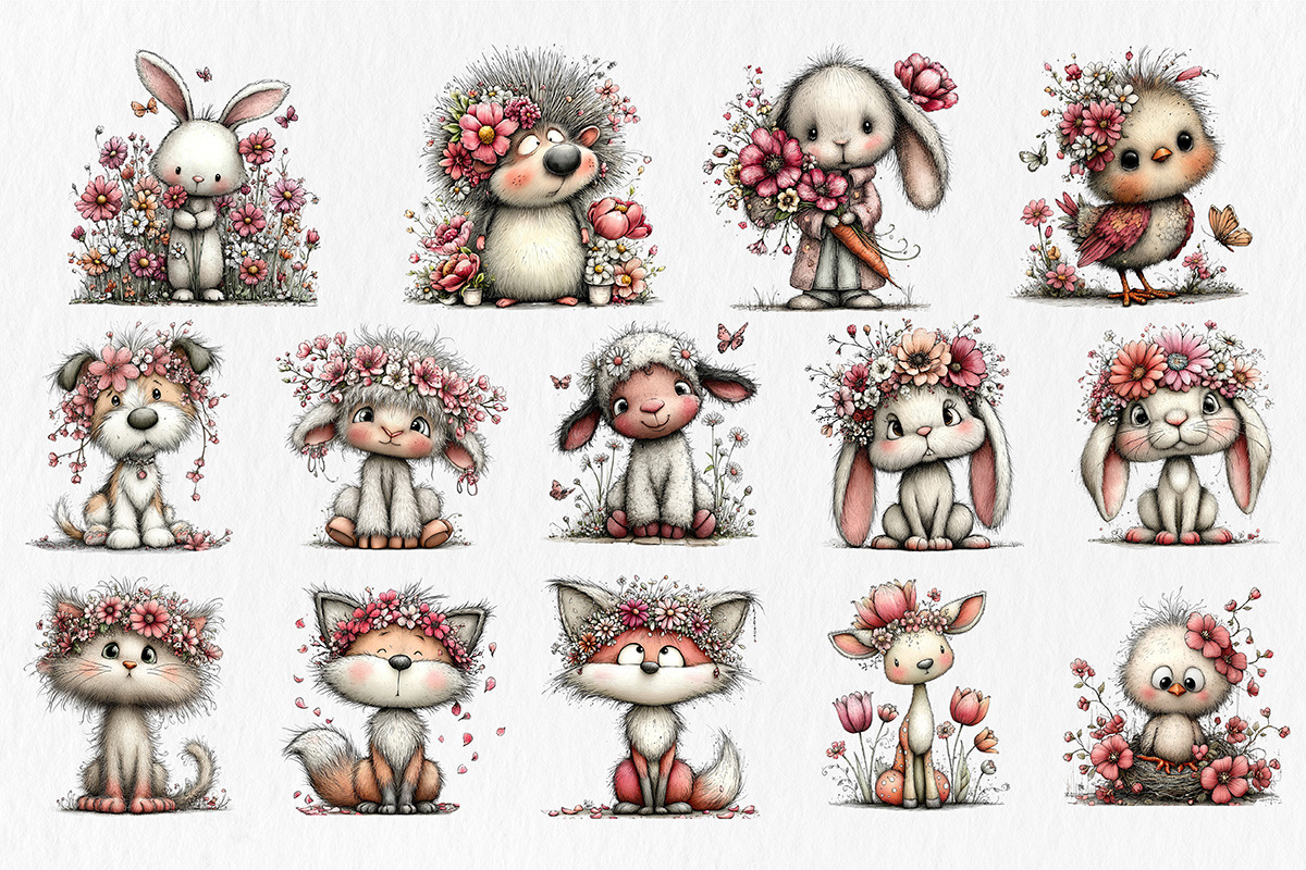 Whimsical Spring Animals Clipart, an Animal Illustration by Libby Wishes (Photo 2 of 3)