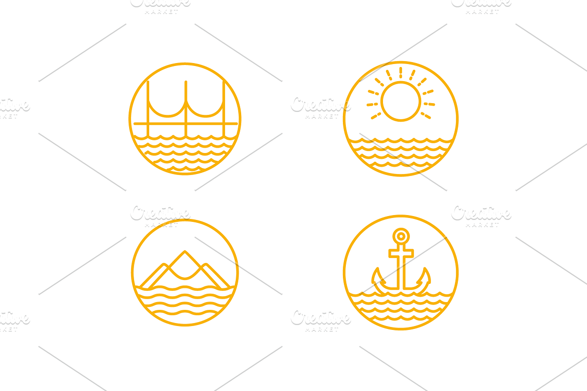 ocean line icon set design vector, an Outline Icon by devastd