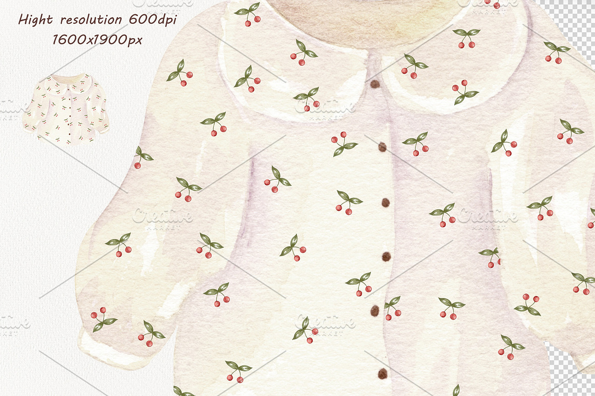 Baby Girl Watercolor Clipart, a Person Illustration by BarvArt (Photo 6 of 7)