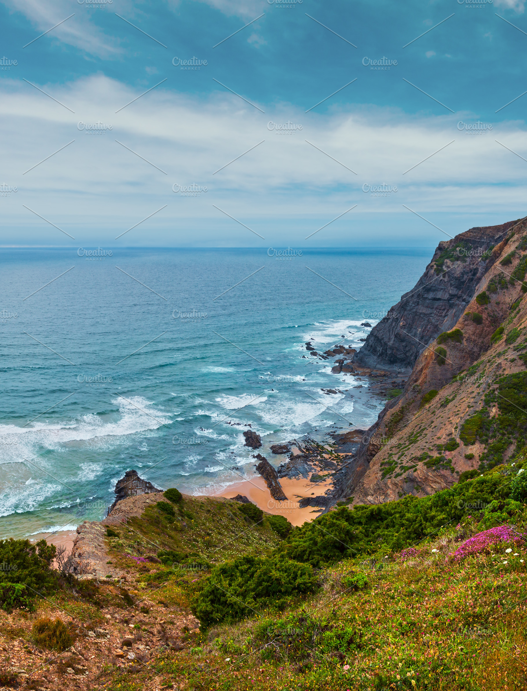 Summer Atlantic rocky coast (Algarve, Portugal)., a Nature Photo by YuriyB