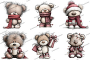 Adorable Christmas Bear Clipart, an Illustration by DreamArtGraphic (Thumbnail 2 of 5)
