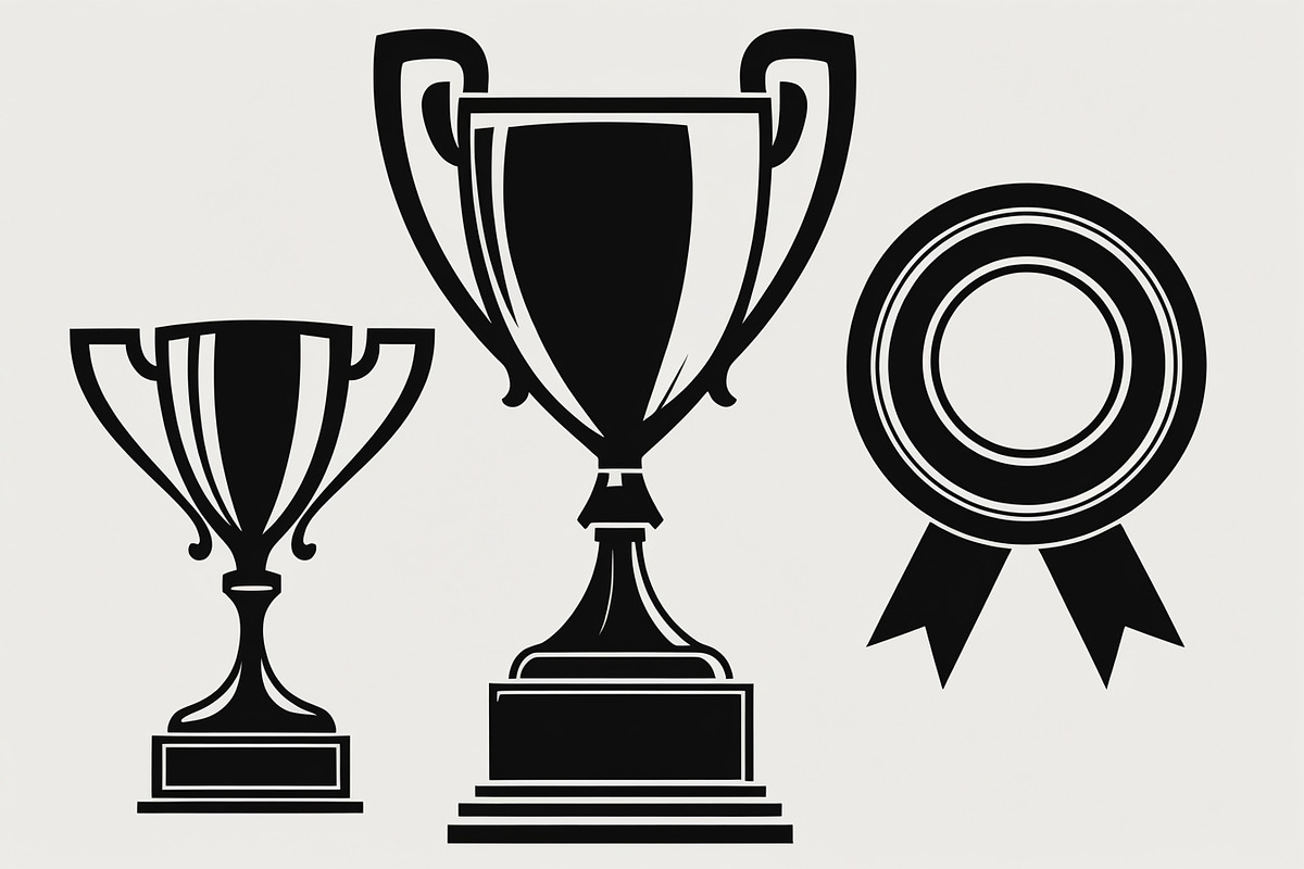 Trophy and Medal Silhouette Set, an Illustration by Gfx_Store (Photo 7 of 7)
