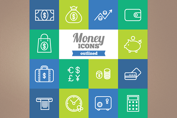 Outlined Money Icons