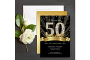 50th Birthday Invitation for Men, a Stationery Template by DreamsClipArt (Thumbnail 3 of 3)