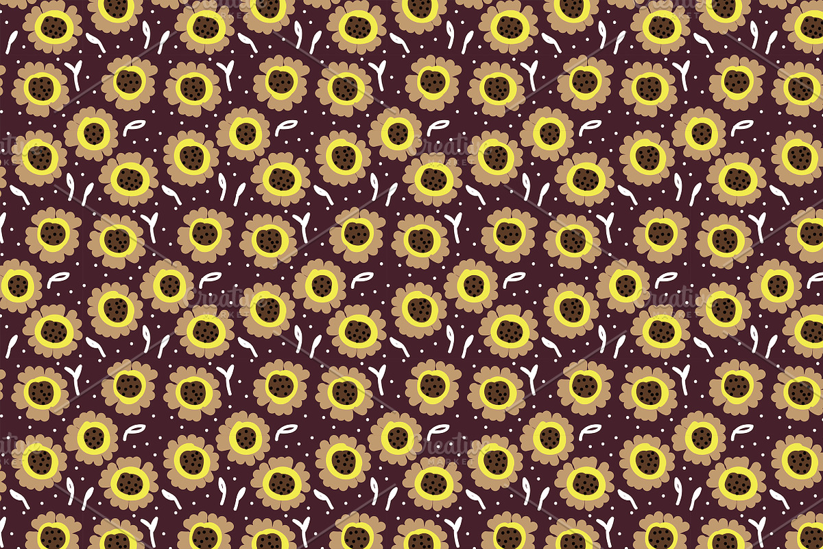 Sunflowers patterns, a Pattern Graphic by Lyolya Profitrolya (Photo 3 of 5)