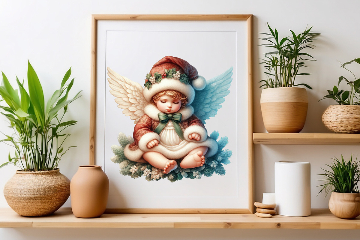 Christmas Cute Angel Clipart Bundle, a Work Illustration by Craft Nest (Photo 4 of 5)