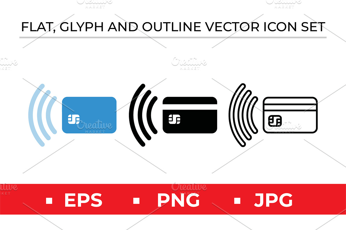 Contactless Payment Icons, an Outline Icon by Artonix (Photo 1 of 2)