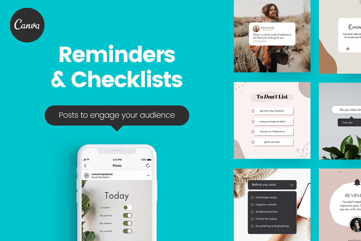 Reminder & Checklist Posts, a Social Media Template by Roger Coles (Photo 1 of 9)