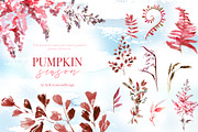 Watercolor Pumpkin Season Clipart, a Seasonal Illustration by ArtCreationsDesign (Thumbnail 17 of 22)