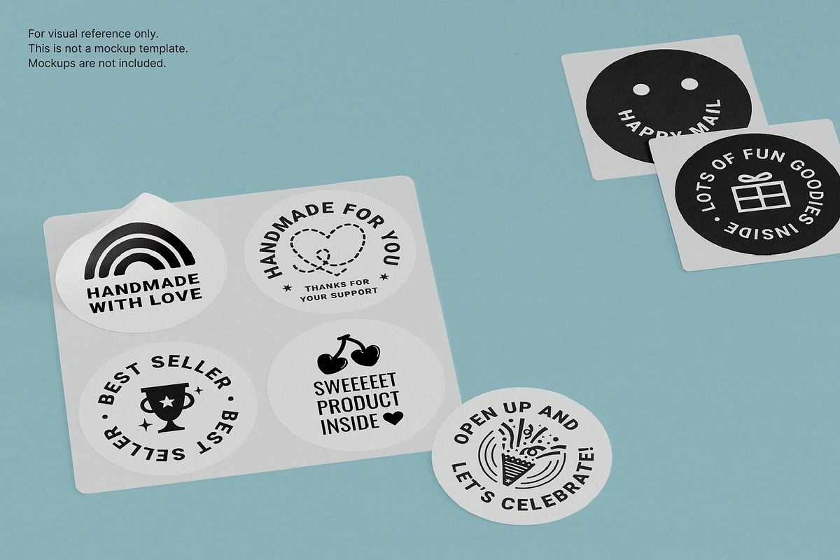 Thermal Printer Packaging Stickers, a Marketing Template by Sungy Side Up (Photo 4 of 9)