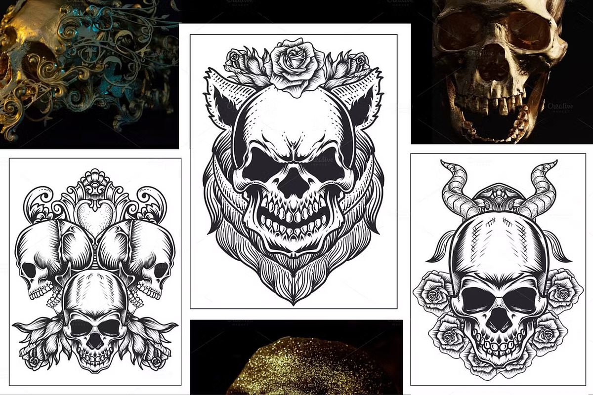 100+ Tattoos Coloring Pages, an Illustration by ThePhoton (Photo 3 of 6)