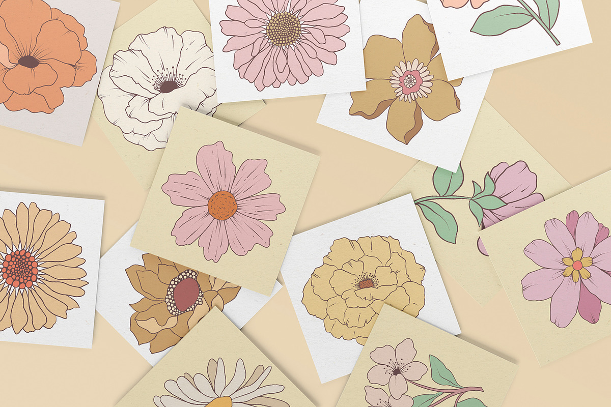 Groovy Garden - Retro Collection, an Illustration by Alina Sh (Photo 5 of 6)