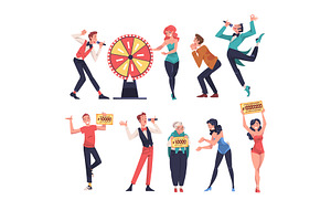 Happy People Character Cheering, a Person Illustration by TopVectors