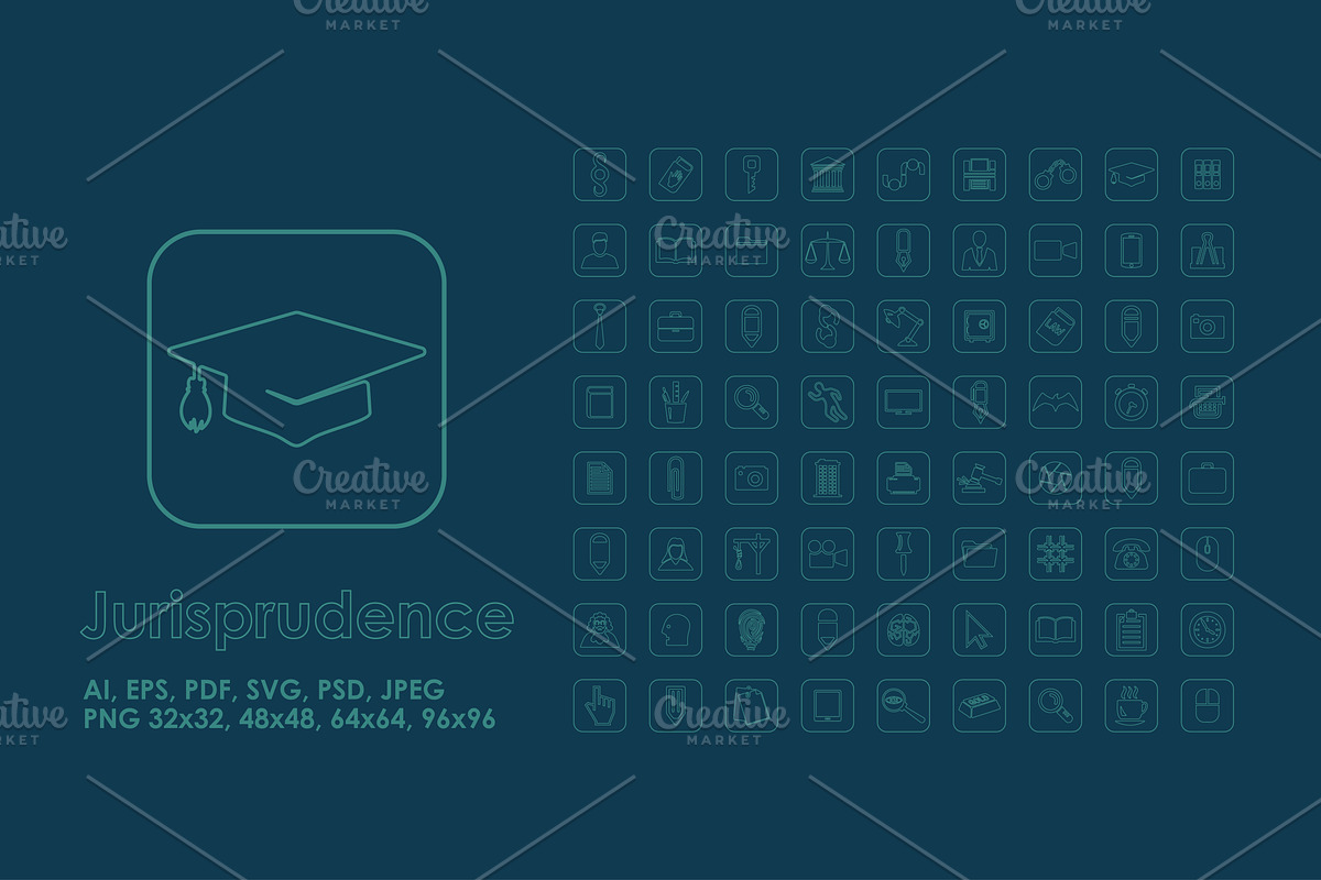 72 Jurisprudence simple icons, an Outline Icon by Palau (Photo 1 of 2)