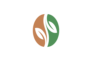 Organic Coffee Beans Colorful Logo